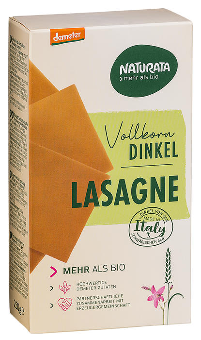 Naturata Lasagne Dinkelvollkorn/Wholemeal Spelt 500g - Demeter