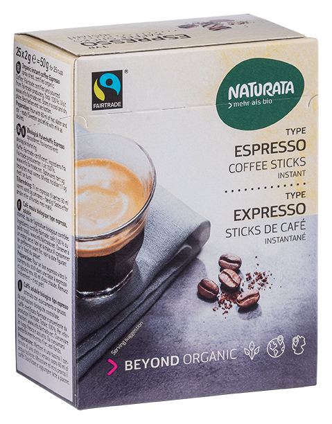Naturata  Espresso Sticks, instant, kbA ,Fairtrade, 25x2g